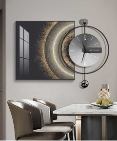 60*60 Cm Crytsall Porsalein Painting With Led Light And Clock 50*50 Cm 